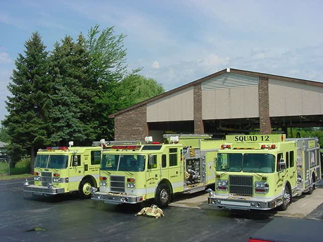 Auburn/Williams Fire Station Building with Fire Trucks Outside