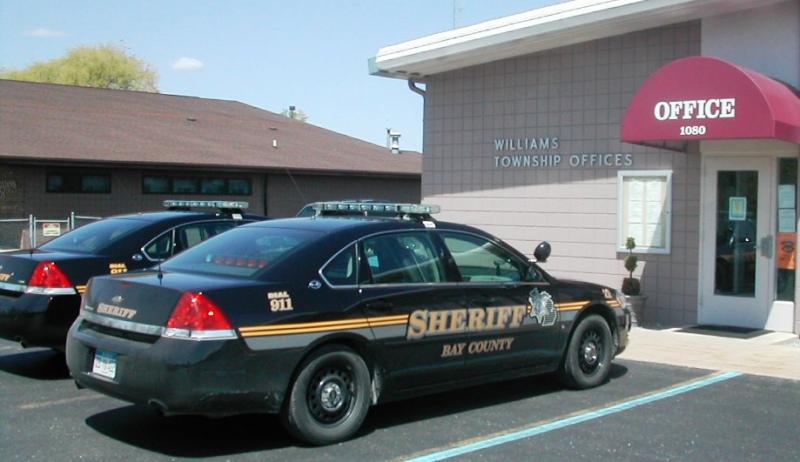 Bay County Sheriff's Cars Parked Outside Williams Township Offices